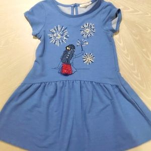 Sara Sara Truly Me blue dress with fireworks,  short sleeve